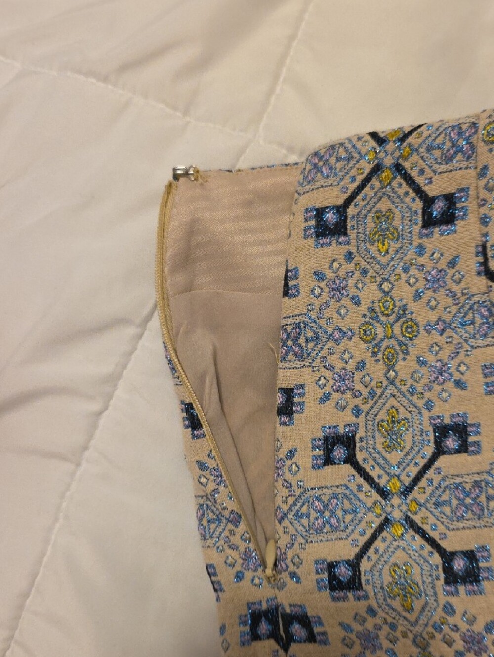 The Limited Blue and White Geometric Pencil Skirt - Picture 6 of 6